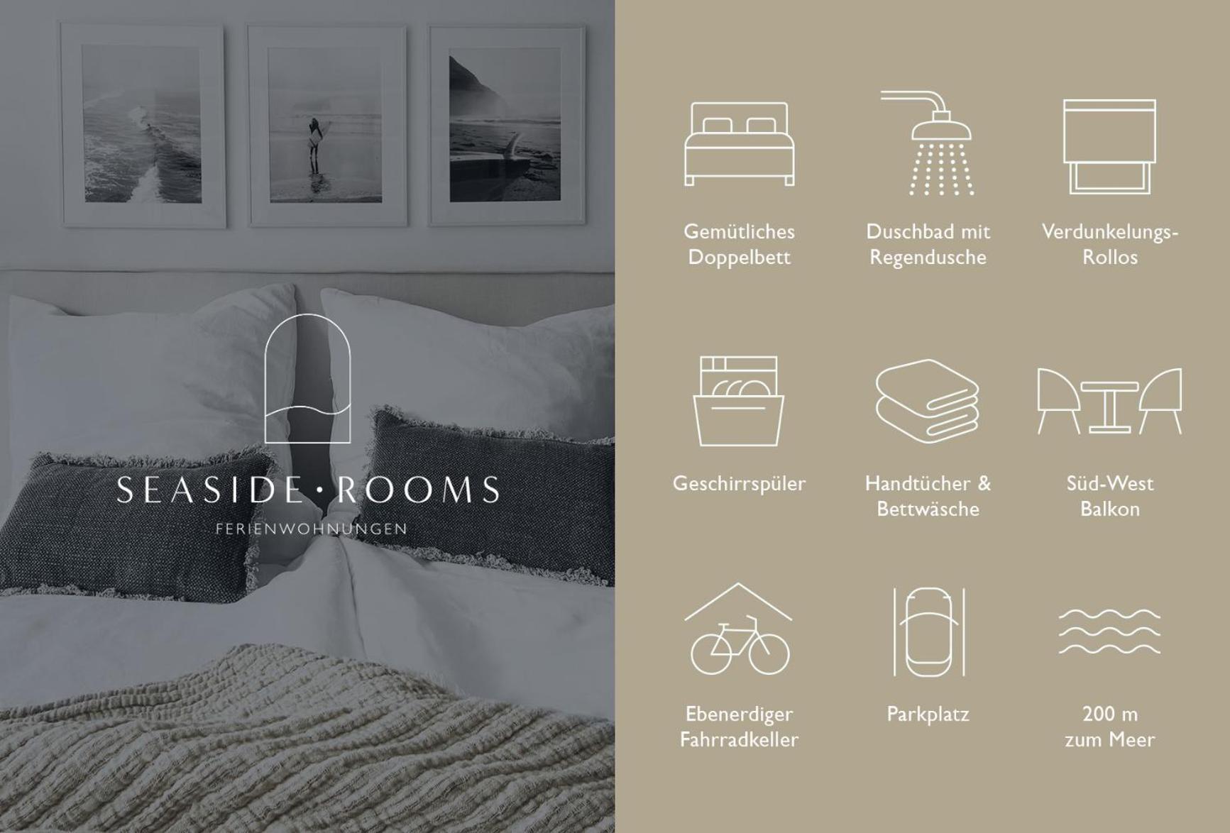 Seaside Rooms - Zentrales Design-Apartment Mit Balkon & Parkplatz - 2 Minuten Zum Strand 티멘도르프스트랜드 외부 사진